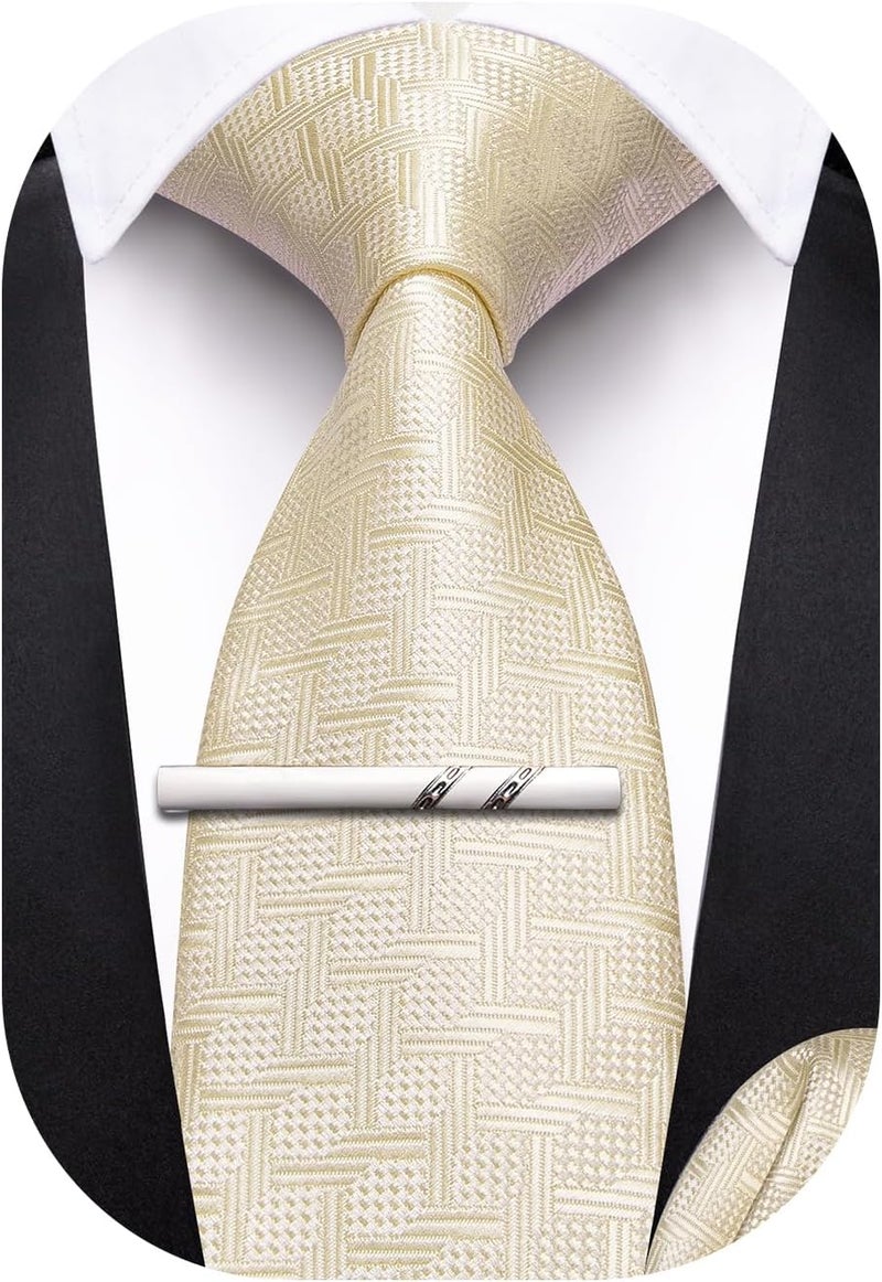 Barry.Wang Store Boys Ties School Pre-Tied Kids Necktie Handkerchief Clip Set Uniforms Child Ties for 8-14 Years Wedding Party - Image 1